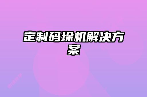 定制碼垛機解決方案