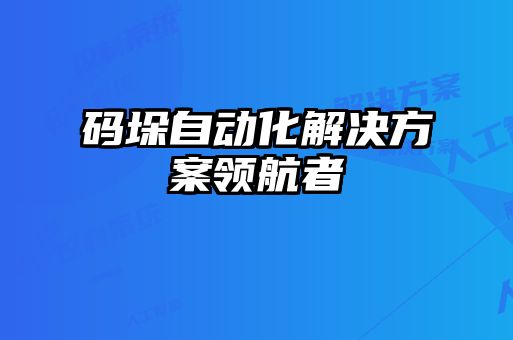 碼垛自動化解決方案領(lǐng)航者