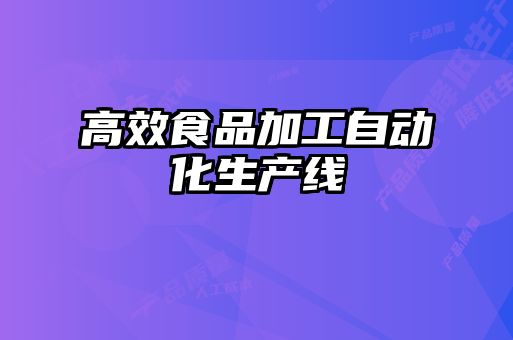 高效食品加工自動化生產(chǎn)線