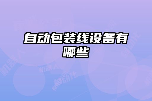 自動包裝線設(shè)備有哪些
