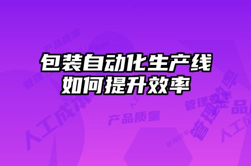 包裝自動(dòng)化生產(chǎn)線(xiàn)如何提升效率