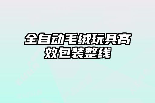 全自動毛絨玩具高效包裝整線