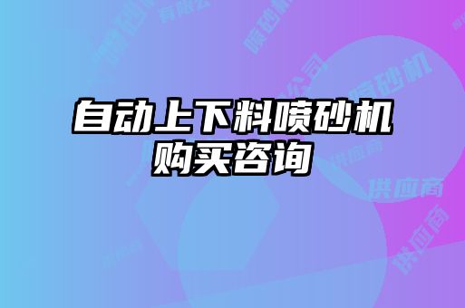 自動上下料噴砂機購買咨詢