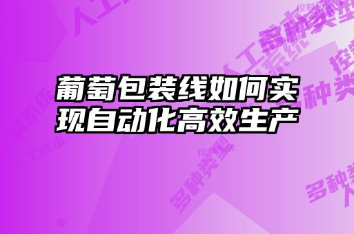 葡萄包裝線(xiàn)如何實(shí)現(xiàn)自動(dòng)化高效生產(chǎn)