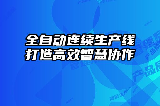 全自動連續(xù)生產(chǎn)線打造高效智慧協(xié)作