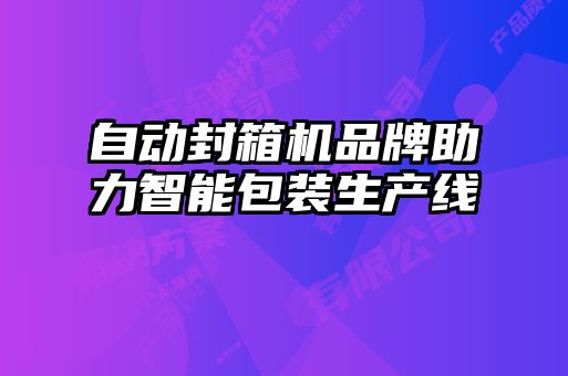 自動封箱機(jī)品牌助力智能包裝生產(chǎn)線