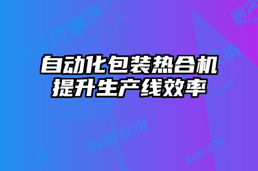 自動化包裝熱合機提升生產(chǎn)線效率