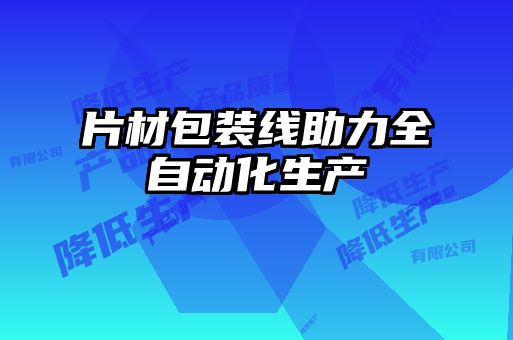 片材包裝線(xiàn)助力全自動(dòng)化生產(chǎn)