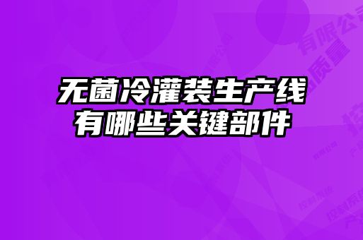 無菌冷灌裝生產(chǎn)線有哪些關(guān)鍵部件