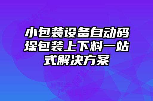小包裝設(shè)備自動碼垛包裝上下料一站式解決方案