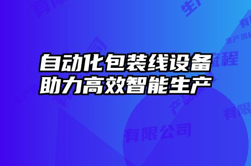 自動化包裝線設備助力高效智能生產(chǎn)