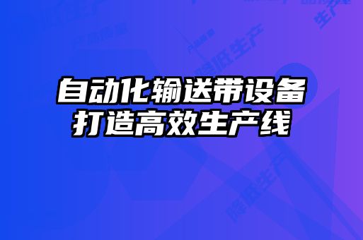 自動(dòng)化輸送帶設(shè)備打造高效生產(chǎn)線