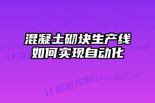 混凝土砌塊生產(chǎn)線如何實(shí)現(xiàn)自動(dòng)化