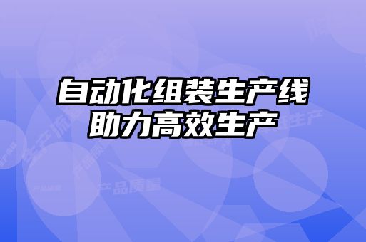 自動(dòng)化組裝生產(chǎn)線助力高效生產(chǎn)