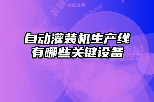 自動灌裝機生產(chǎn)線有哪些關(guān)鍵設(shè)備