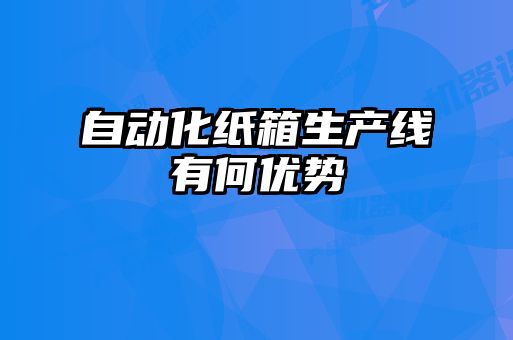 自動(dòng)化紙箱生產(chǎn)線有何優(yōu)勢(shì)