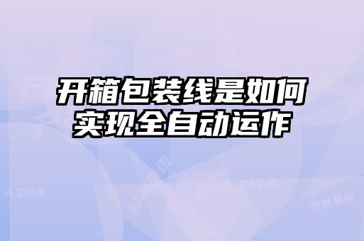 開箱包裝線是如何實現(xiàn)全自動運作