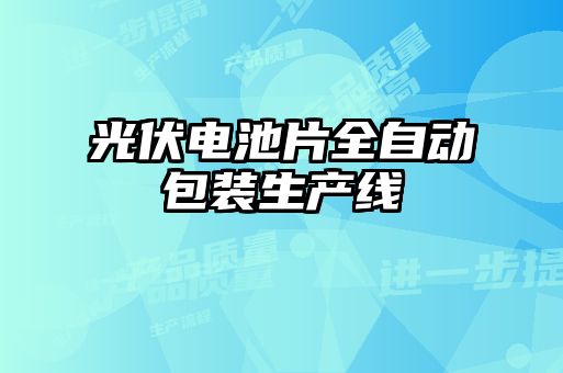 光伏電池片全自動包裝生產(chǎn)線