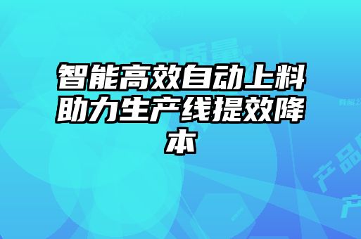 智能高效自動(dòng)上料助力生產(chǎn)線提效降本