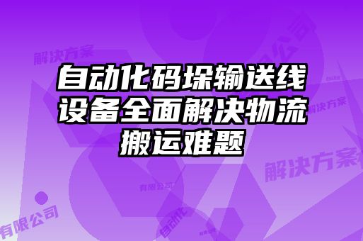 自動化碼垛輸送線設(shè)備全面解決物流搬運難題